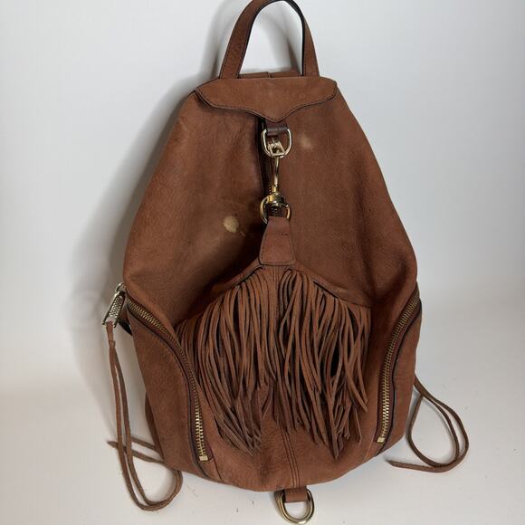 Rebecca Minkoff Handbags - Rebecca Minkoff Julian Fringe Leather Backpack Brown | Boho Festival Bag